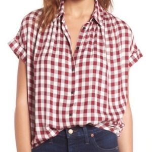 Madewell Red & White Gingham Central Shirt